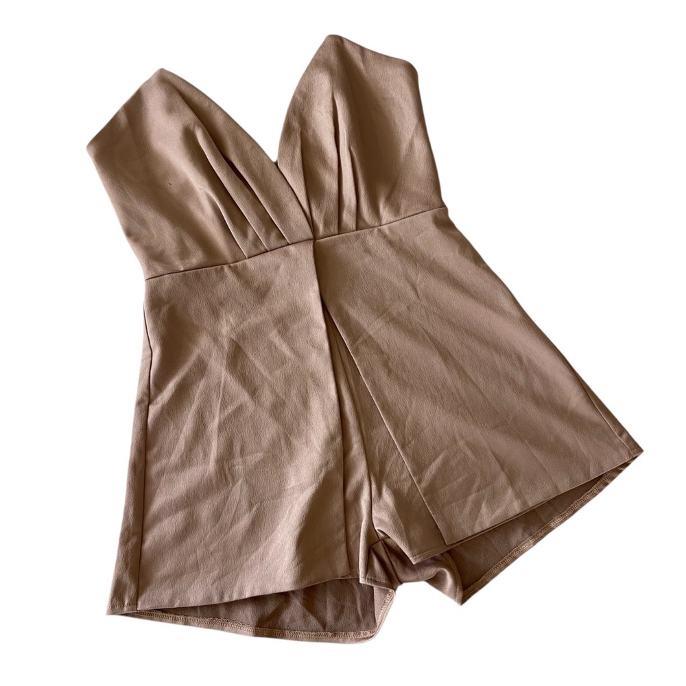 Sabo Skirt Strapless Nude Neutral Tan Corset Romper Small NWT